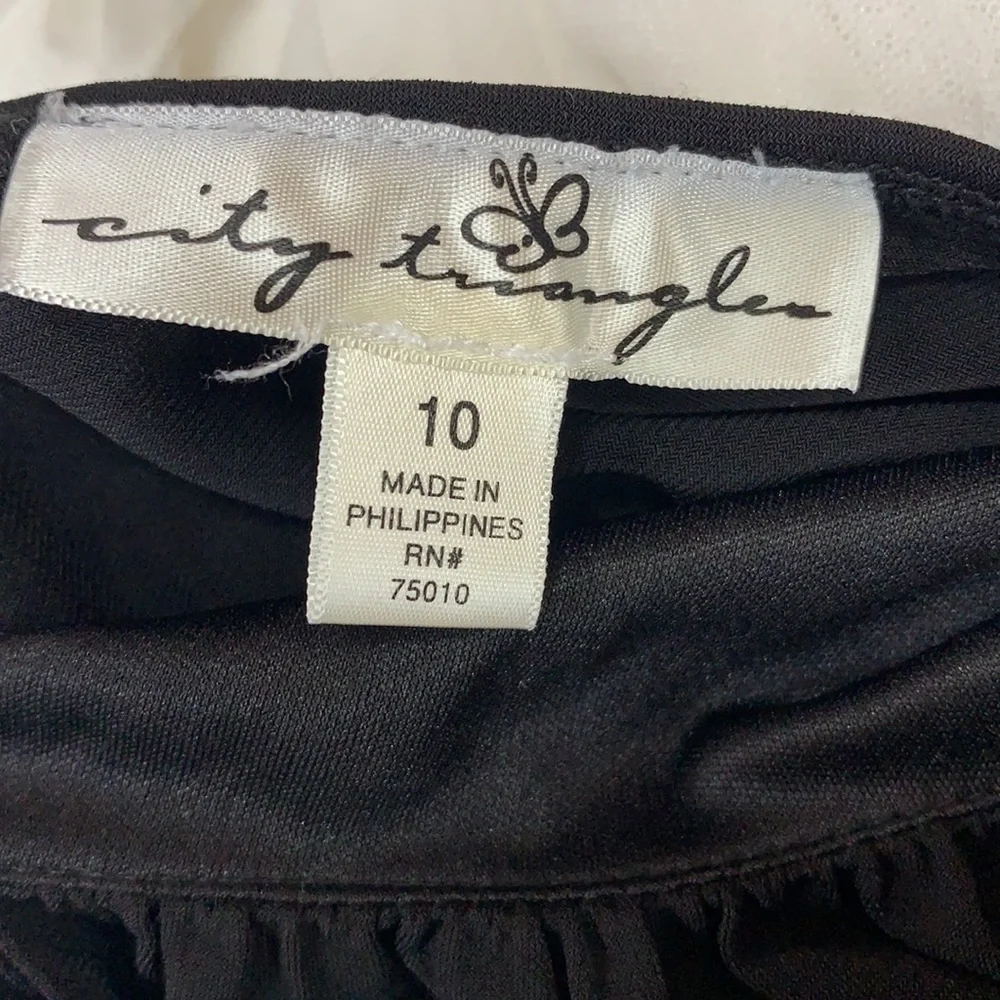 Sz10 Girls City Triangles Black/White Dress - Picture 5 of 6